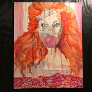 Original Artwork “POP!” Authenticated Signed Orange Pink Bold Wild Sisterhood